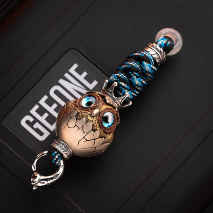 Paracord Bead – GEEOne Owl Lanyard Bead | Cupronickel Copper EDC Knife Bead Pendant