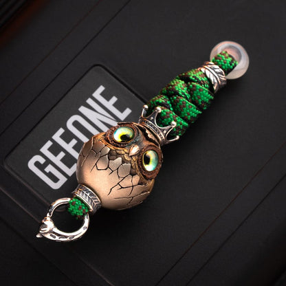 Paracord Bead – GEEOne Owl Lanyard Bead | Cupronickel Copper EDC Knife Bead Pendant