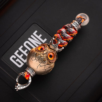 Paracord Bead – GEEOne Owl Lanyard Bead | Cupronickel Copper EDC Knife Bead Pendant