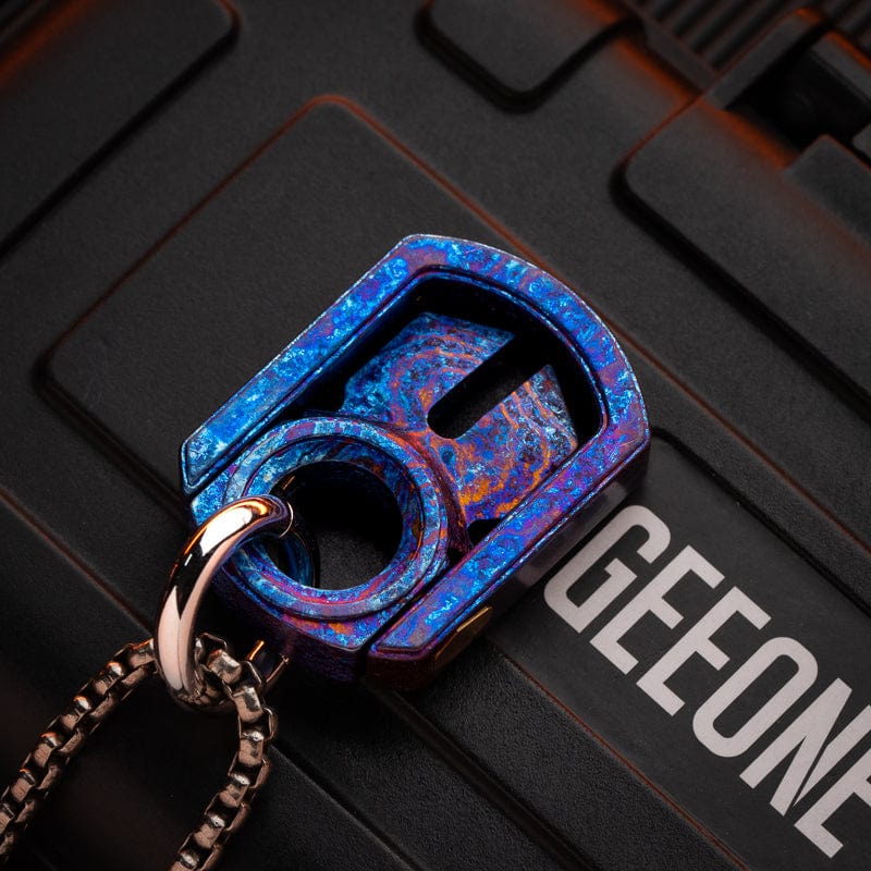 EDC Lanyard Bead – Iron Triangle Heart of Zerg 2.0 | Titanium DLC Mokuti Tritium Pendant