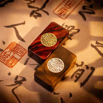 EDC Desk Accessory – JIN MU EDC Paperweight | Cocobolo Wood Golden-threaded Nanmu