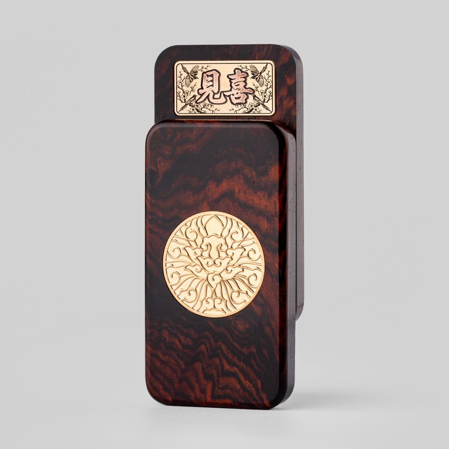 EDC Desk Accessory – JIN MU EDC Paperweight | Cocobolo Wood Golden-threaded Nanmu