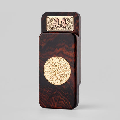 EDC Desk Accessory – JIN MU EDC Paperweight | Cocobolo Wood Golden-threaded Nanmu