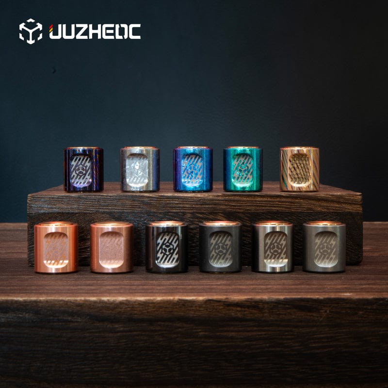Paracord Bead EDC – JUZHE EDC Scroll | Titanium Zirconium Copper Mokuti Crystal Pendant