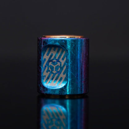 Paracord Bead EDC – JUZHE EDC Scroll | Titanium Zirconium Copper Mokuti Crystal Pendant