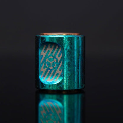 Paracord Bead EDC – JUZHE EDC Scroll | Titanium Zirconium Copper Mokuti Crystal Pendant
