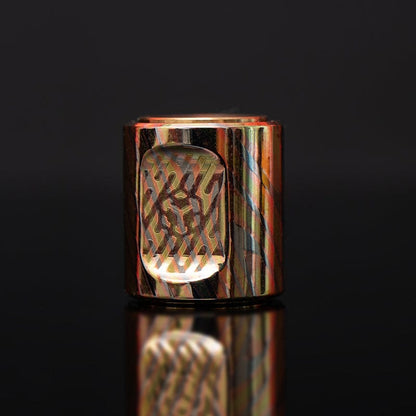 Paracord Bead EDC – JUZHE EDC Scroll | Titanium Zirconium Copper Mokuti Crystal Pendant