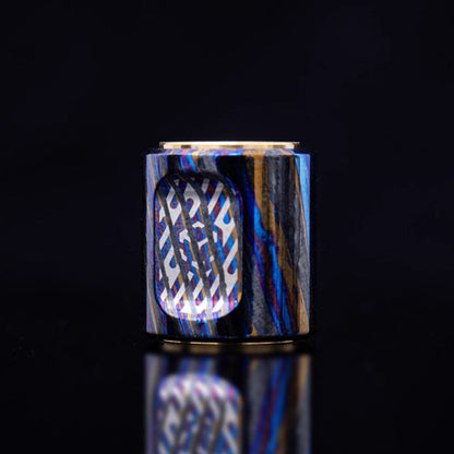 Paracord Bead EDC – JUZHE EDC Scroll | Titanium Zirconium Copper Mokuti Crystal Pendant
