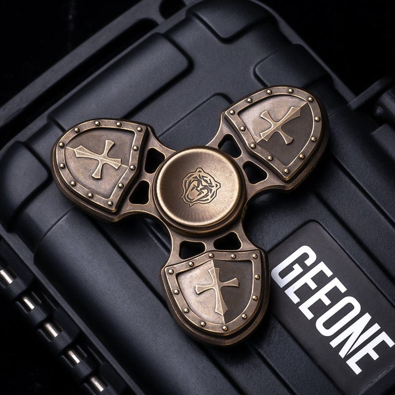 Fidget Spinner – KASFLY Tri-Crusader | Titanium Bronze EDC Tri-Blade Spinner