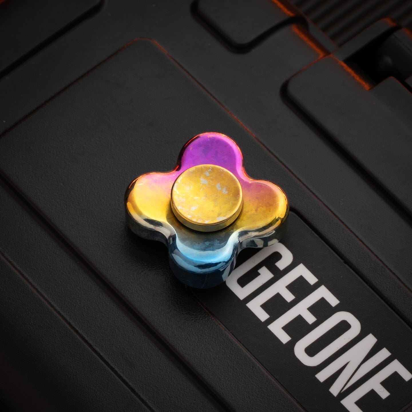 Hand Spinner – KASH EDC Kiddo Spinner | Titanium Zirconium Damascus Crystal EDC Fidget