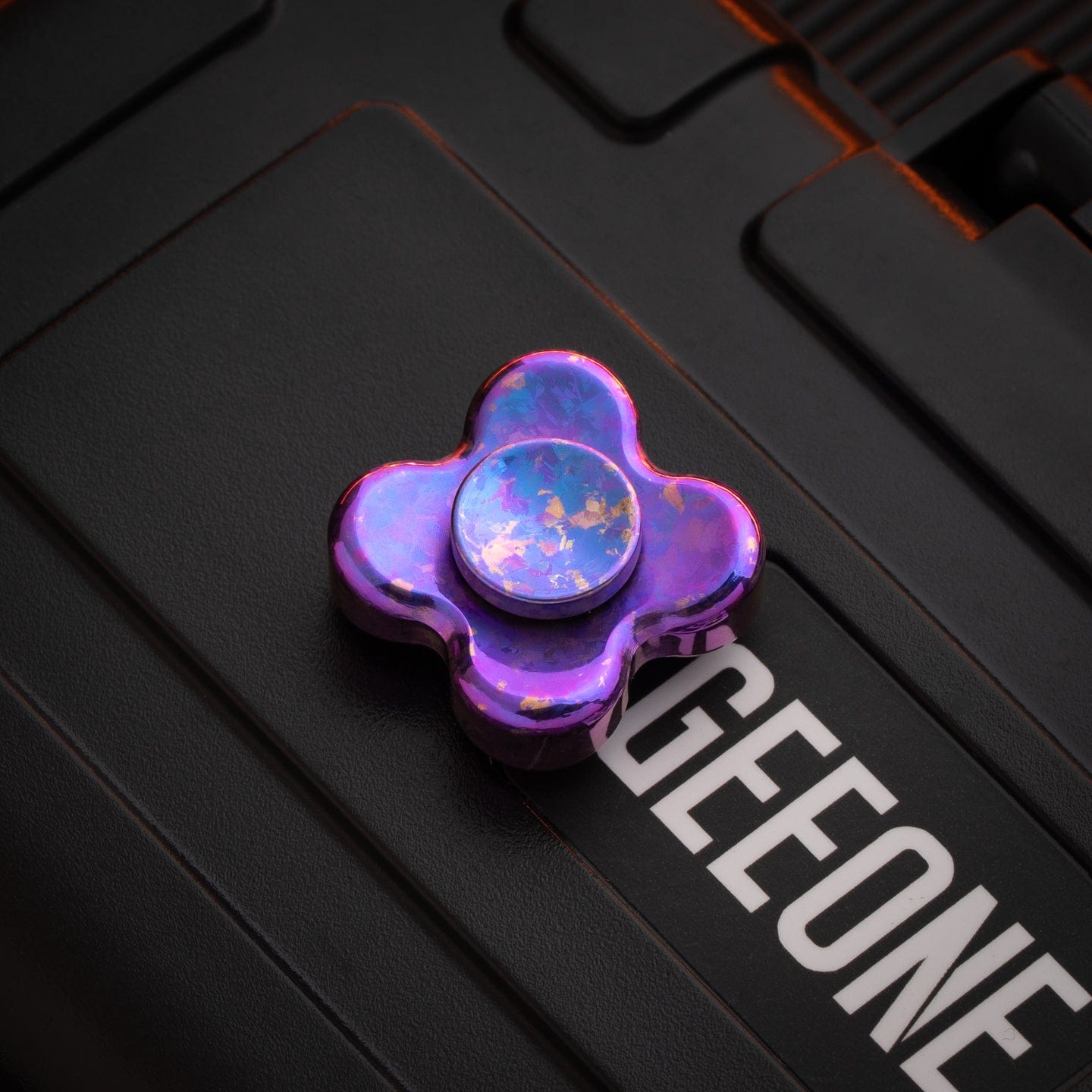 Hand Spinner – KASH EDC Kiddo Spinner | Titanium Zirconium Damascus Crystal EDC Fidget