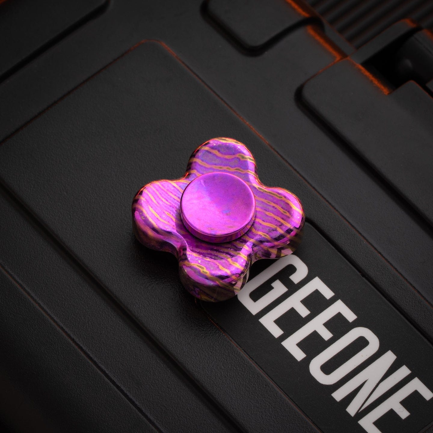 Hand Spinner – KASH EDC Kiddo Spinner | Titanium Zirconium Damascus Crystal EDC Fidget
