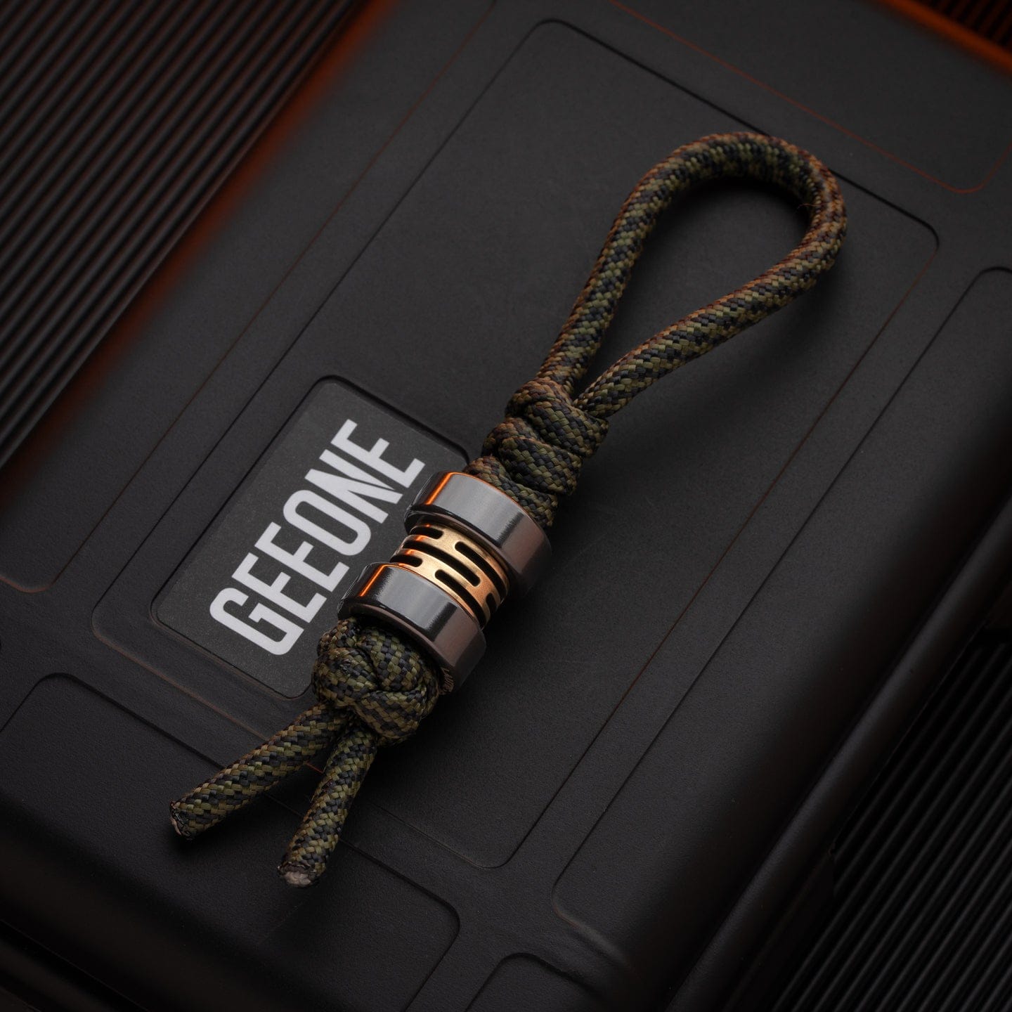 EDC Lanyard Bead – LAUTIE Capacitor | Zircuti Mokume Titanium Zirconium Paracord Bead
