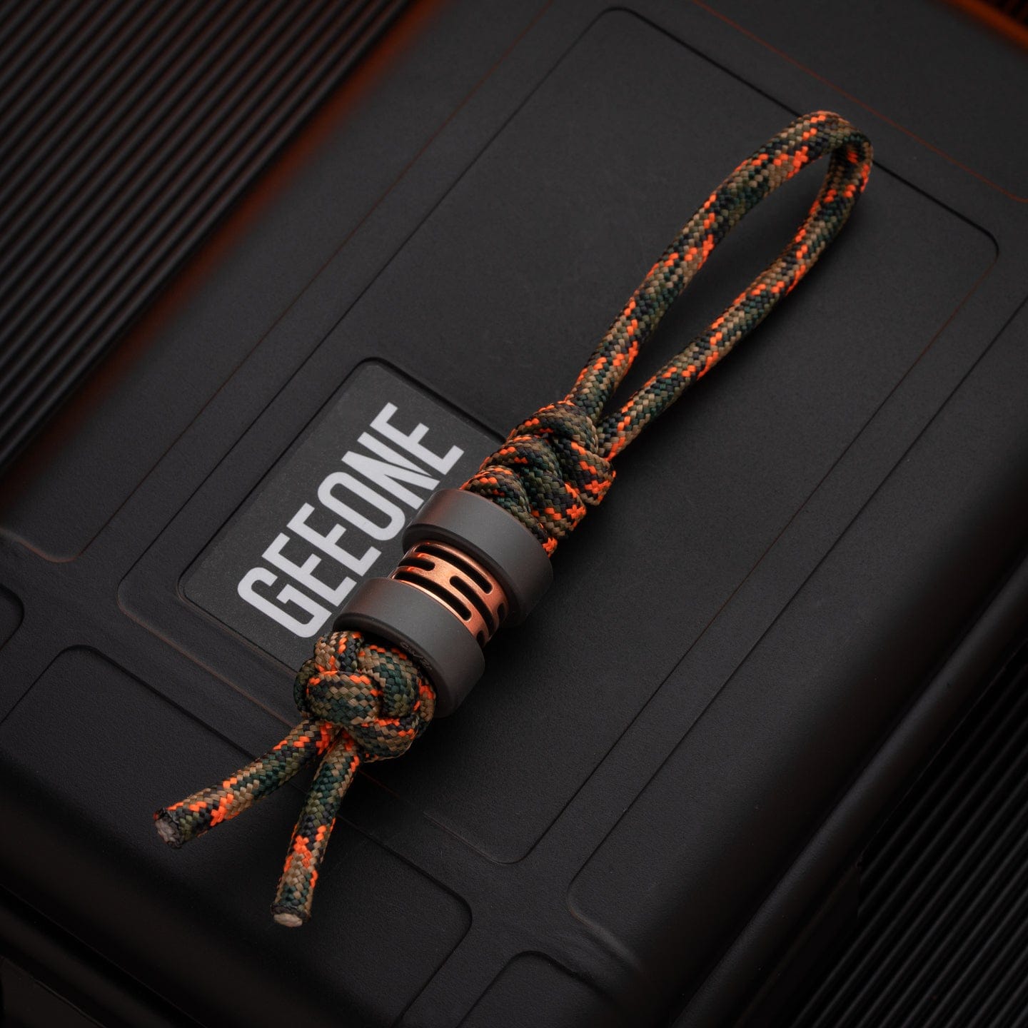 EDC Lanyard Bead – LAUTIE Capacitor | Zircuti Mokume Titanium Zirconium Paracord Bead
