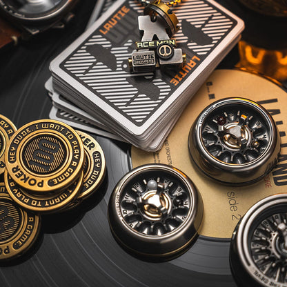 Spinning Top – LAUTIE Carnival Nano | CuNi Brass Zirconium Titanium 18K Gold EDC Spinner
