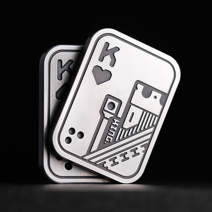 Tactile Slider – LAUTIE Poker Shuffle 2.0 | Stainless Steel Copper Zirconium EDC Push Slider