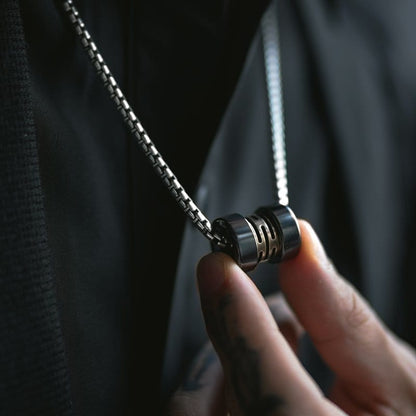 EDC Lanyard Bead – LAUTIE Capacitor | Zircuti Mokume Titanium Zirconium Paracord Bead