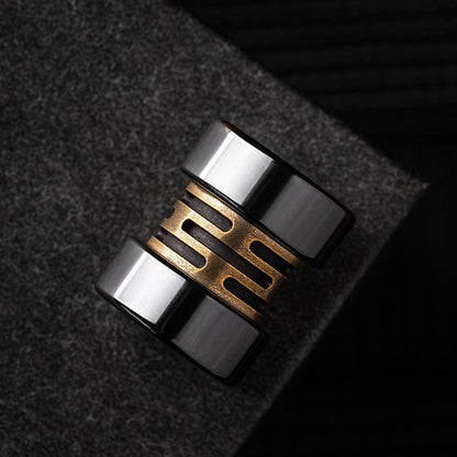 EDC Lanyard Bead – LAUTIE Capacitor | Zircuti Mokume Titanium Zirconium Paracord Bead