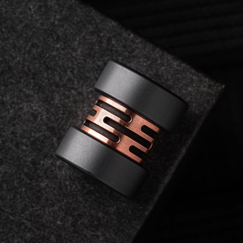 EDC Lanyard Bead – LAUTIE Capacitor | Zircuti Mokume Titanium Zirconium Paracord Bead