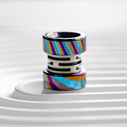 EDC Lanyard Bead – LAUTIE Capacitor | Zircuti Mokume Titanium Zirconium Paracord Bead