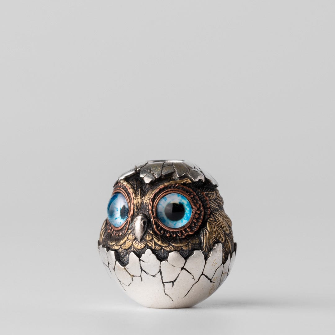 Knife Bead – LY EDC Owl Eggshell Lanyard Bead | Brass 925 Silver Cupronickel EDC Pendant