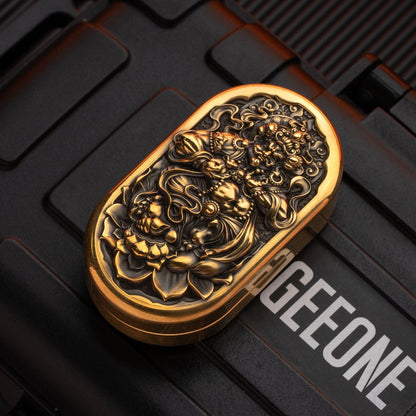 Haptic Coin – Magic Art Yellow Jambhala | Brass Cupronickel Copper EDC
