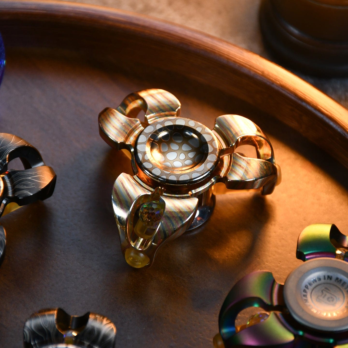 Fidget Spinner – Metilis Star Fall | Stainless Steel Titanium Mokume EDC Spinner