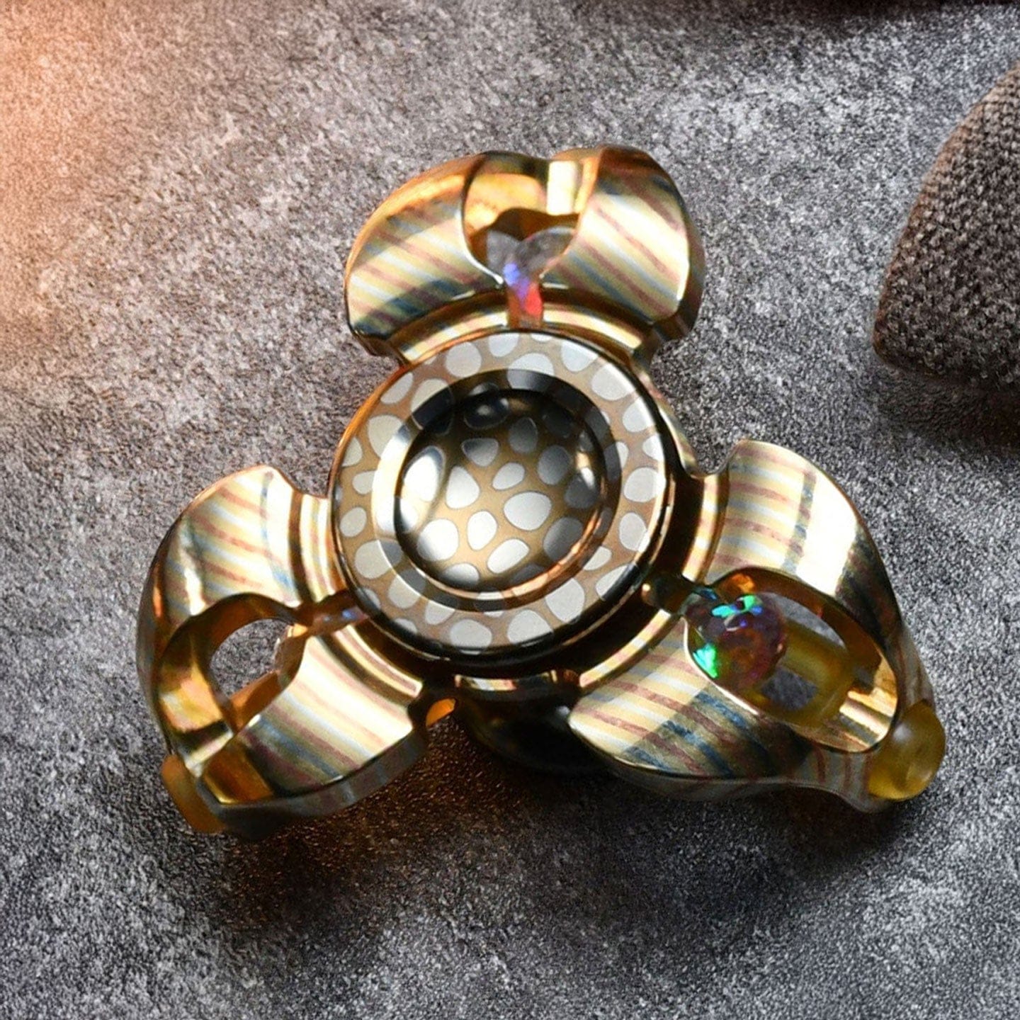 Fidget Spinner – Metilis Star Fall | Stainless Steel Titanium Mokume EDC Spinner