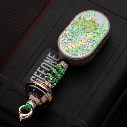 Mechanical Slider – MOT Groove | Titanium Zirconium Dragon EDC Push Slider