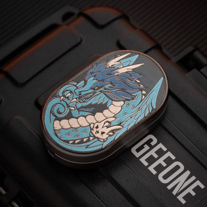 Mechanical Slider – MOT Groove | Titanium Zirconium Dragon EDC Push Slider