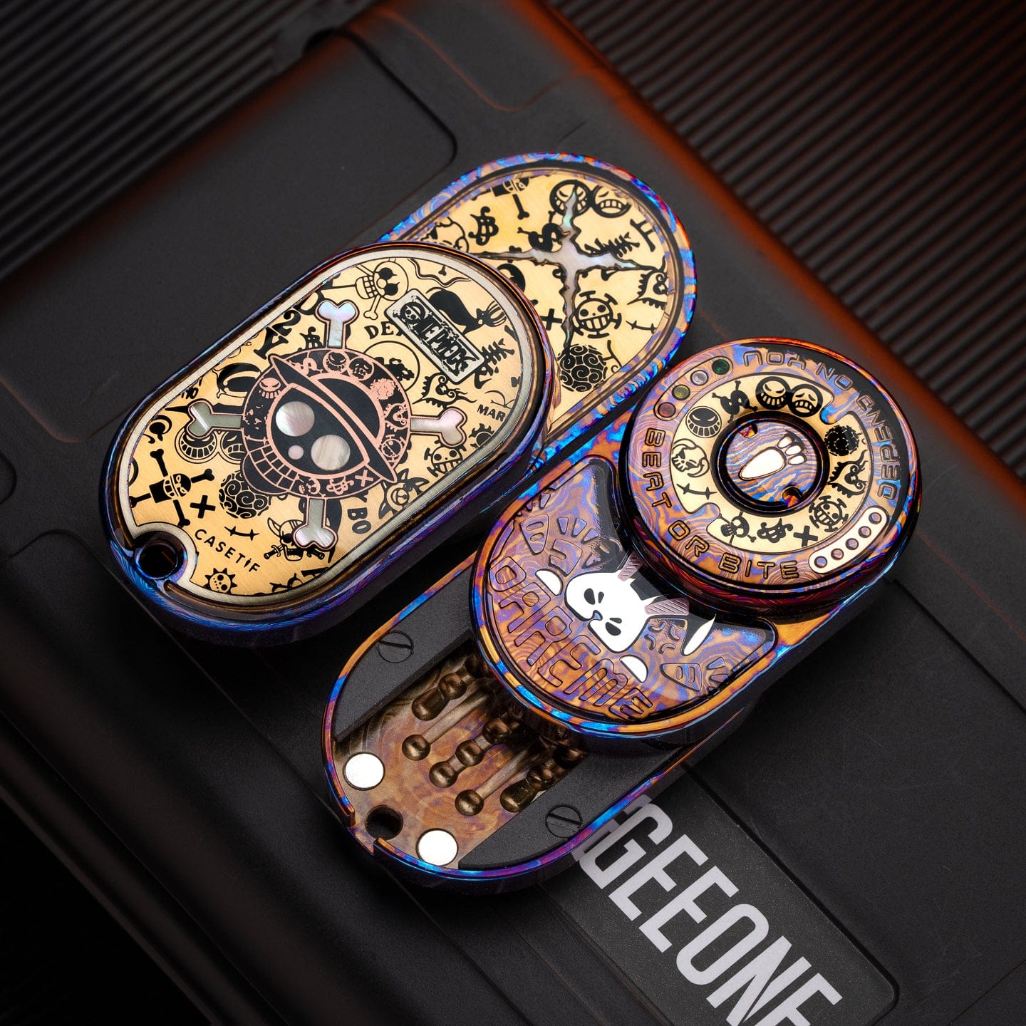 Tactile Slider – MOT MIX | Mokuti Zircuti Mokume Zirconium EDC Push Slider