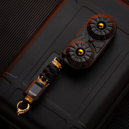 Zipper Pull – MOT OWL Lanyard Bead | Stainless Steel Blackened Crystal Shell EDC Pendant