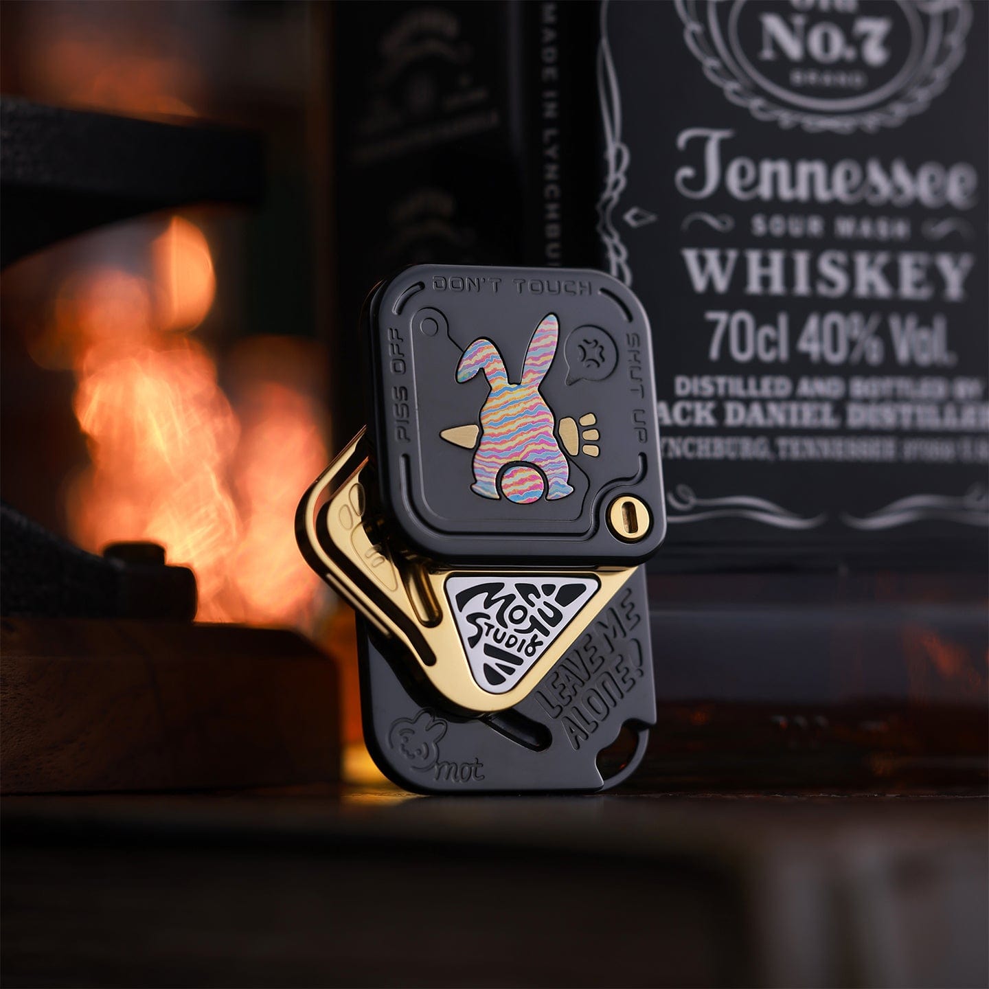 Fidget Spinner – MOT SNAP | Zirconium Oil Slick Blackened Golden Mokuti EDC