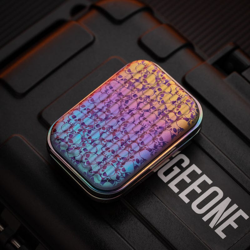Fidget Slider EDC – Osseous Point Studio Travel | Titanium PEEK Zirconium Mokuti Damascus Push Slider