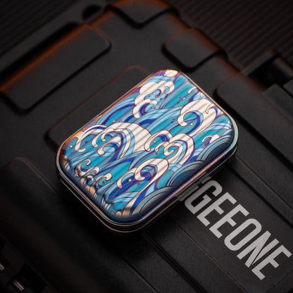 Fidget Slider EDC – Osseous Point Studio Travel | Titanium PEEK Zirconium Mokuti Damascus Push Slider