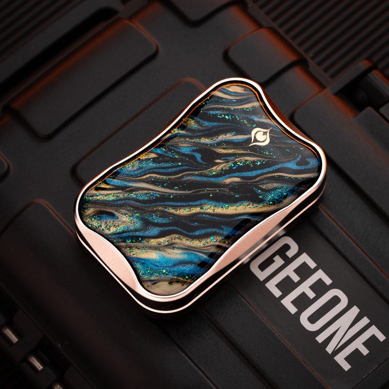 EDC Slider – Peacock Aura Sand | Stainless Steel Titanium Zirconium Sand Push Slider