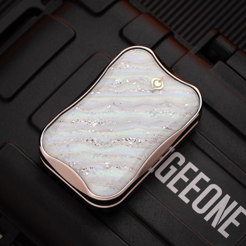 EDC Slider – Peacock Aura Sand | Stainless Steel Titanium Zirconium Sand Push Slider