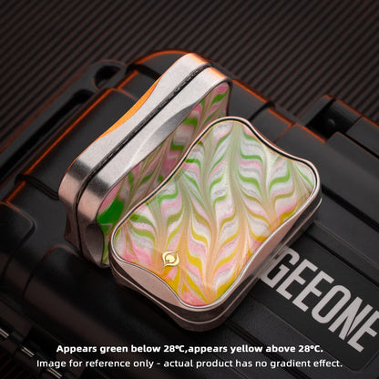 EDC Slider – Peacock Aura Sand | Stainless Steel Titanium Zirconium Sand Push Slider