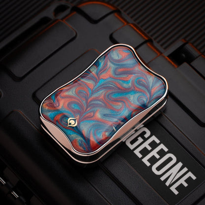 EDC Slider – Peacock Aura Sand | Stainless Steel Titanium Zirconium Sand Push Slider