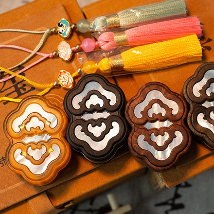 Fidget Slider – RUMU Yun Xi | Mother of Pearl Silver Foil Wood EDC Push Slider