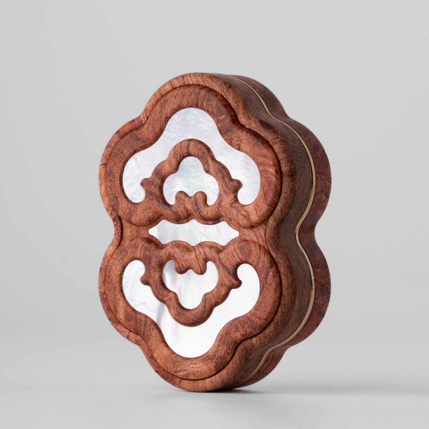 Fidget Slider – RUMU Yun Xi | Mother of Pearl Silver Foil Wood EDC Push Slider