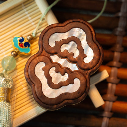 Fidget Slider – RUMU Yun Xi | Mother of Pearl Silver Foil Wood EDC Push Slider