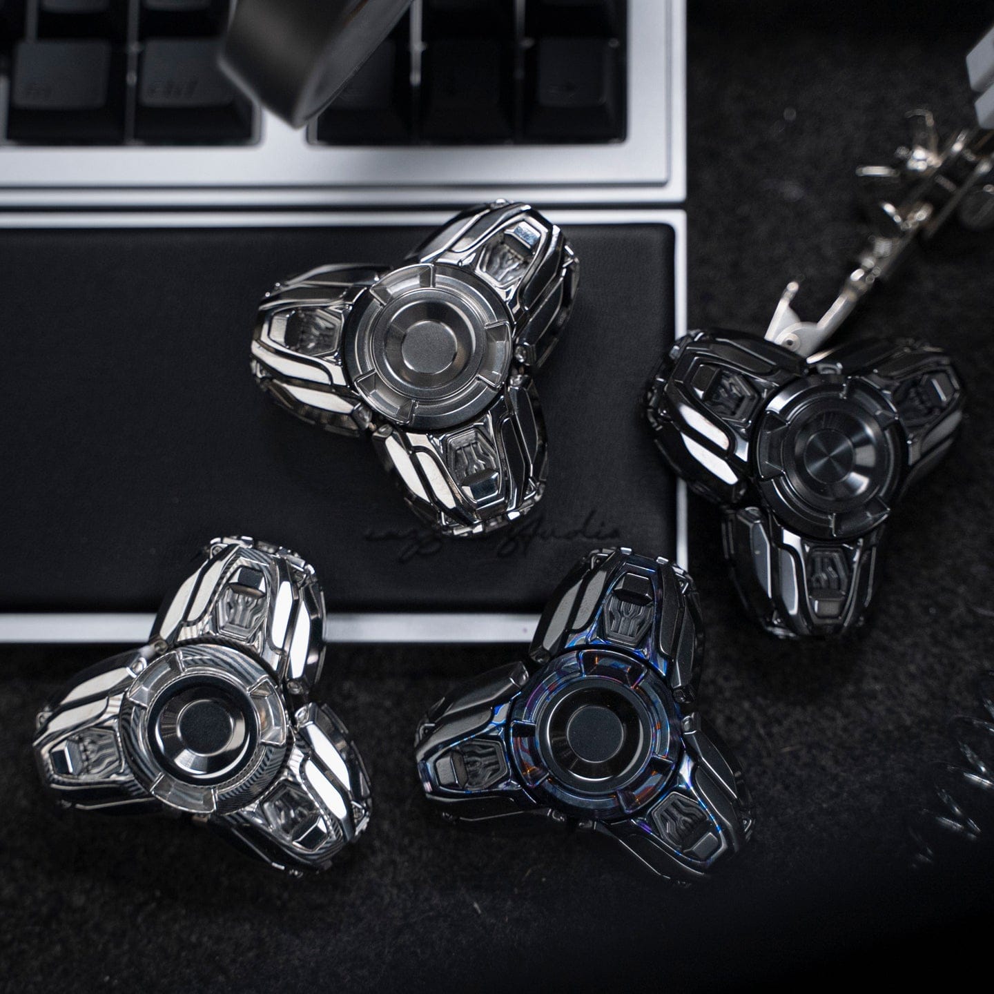 EDC Spinner – Tier-I Jing Xian Open Armor | Titanium Zirconium Precision Gyro Fidget Spinner