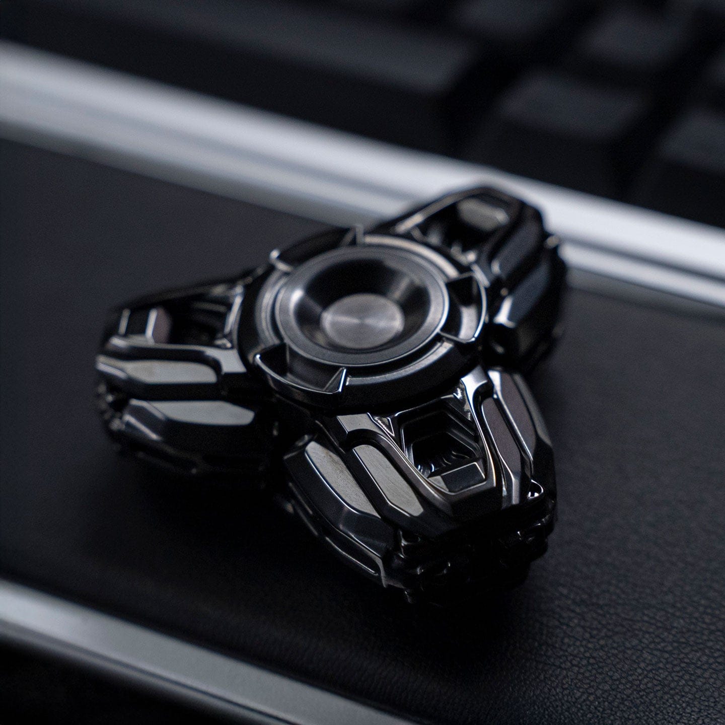EDC Spinner – Tier-I Jing Xian Open Armor | Titanium Zirconium Precision Gyro Fidget Spinner