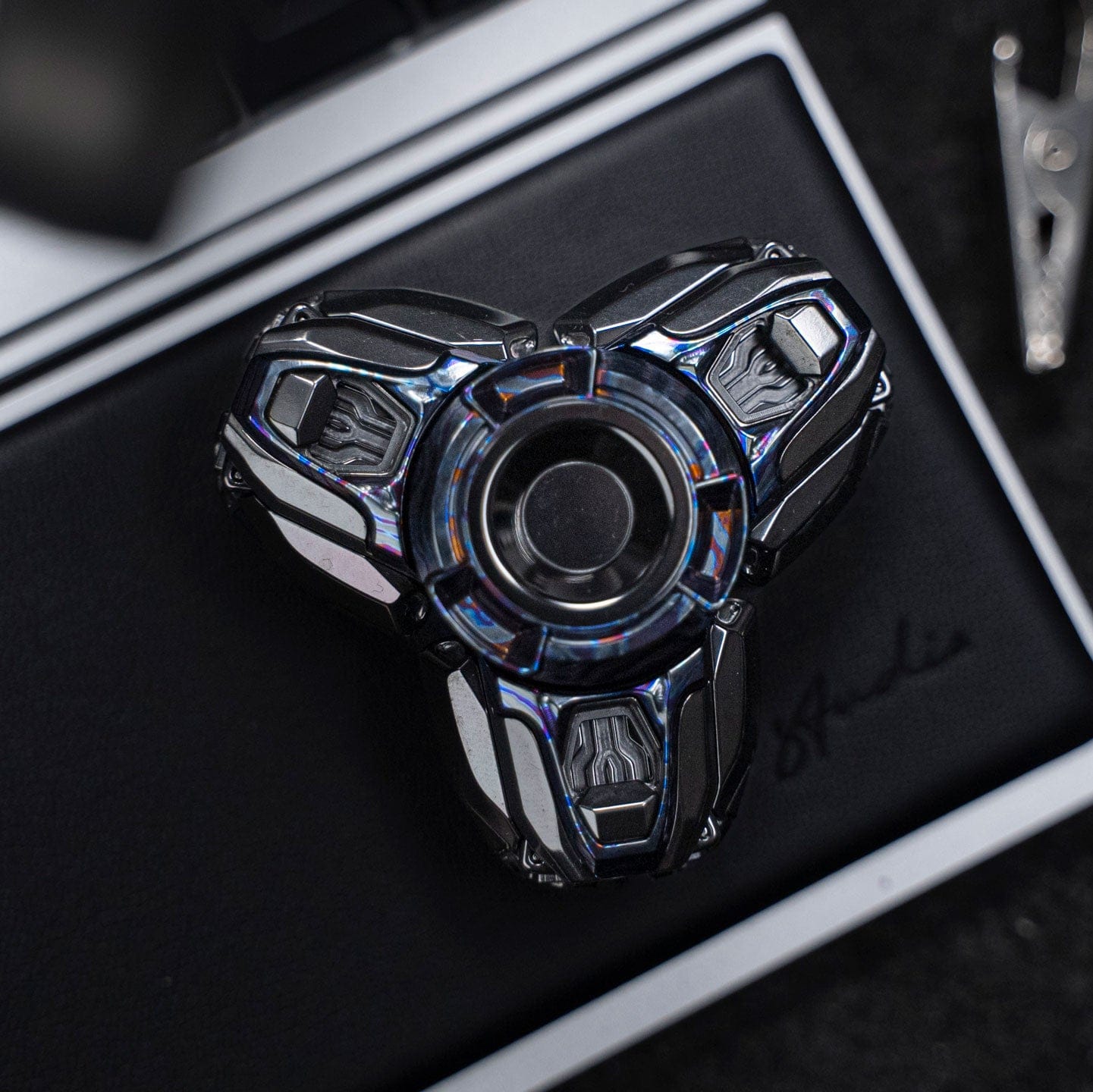 EDC Spinner – Tier-I Jing Xian Open Armor | Titanium Zirconium Precision Gyro Fidget Spinner