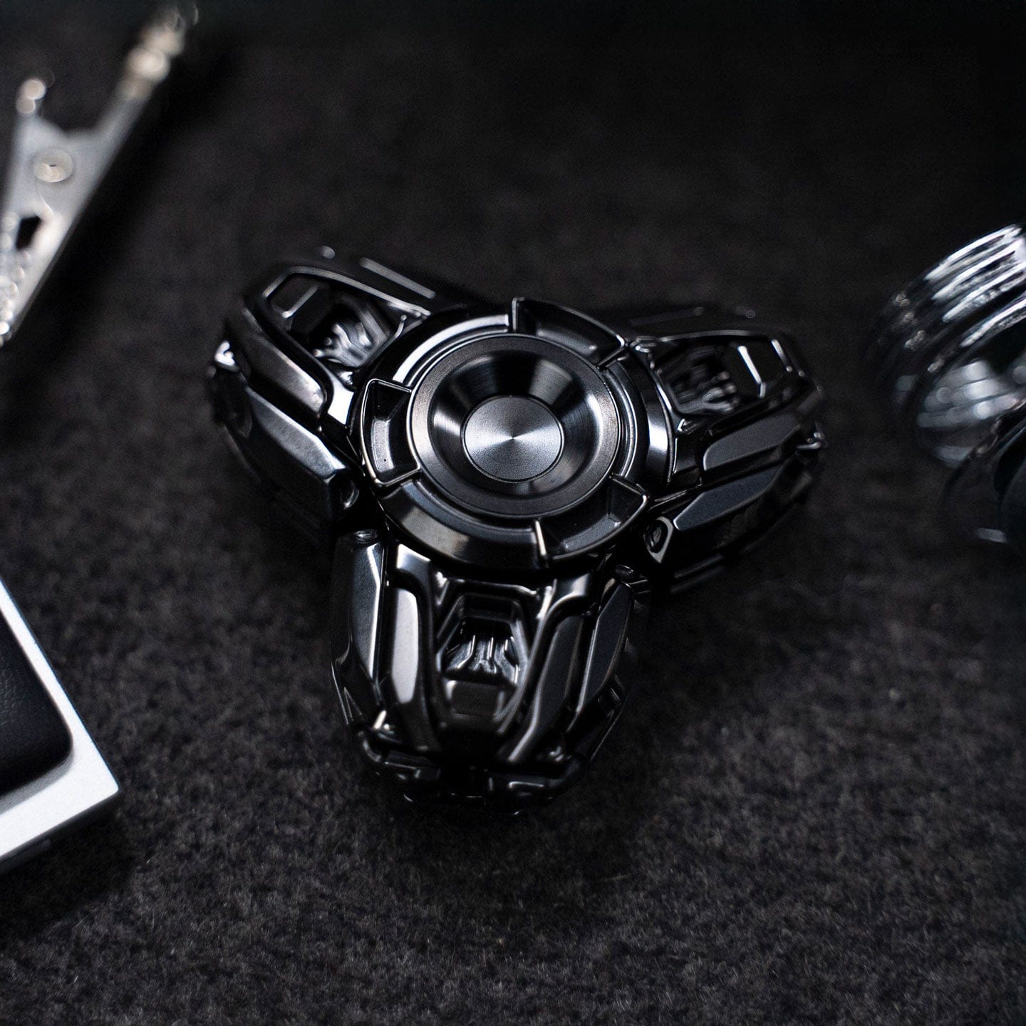 EDC Spinner – Tier-I Jing Xian Open Armor | Titanium Zirconium Precision Gyro Fidget Spinner