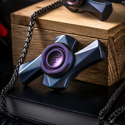 Fidget Spinner – TJR Thunder | Titanium Porcelain Washed Blasted Blue EDC Spinner