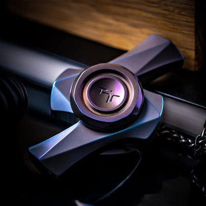 Fidget Spinner – TJR Thunder | Titanium Porcelain Washed Blasted Blue EDC Spinner