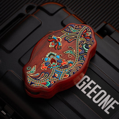 Mechanical Slider – Wood Flower | Rosewood Bloodwood Sandalwood Fidget EDC