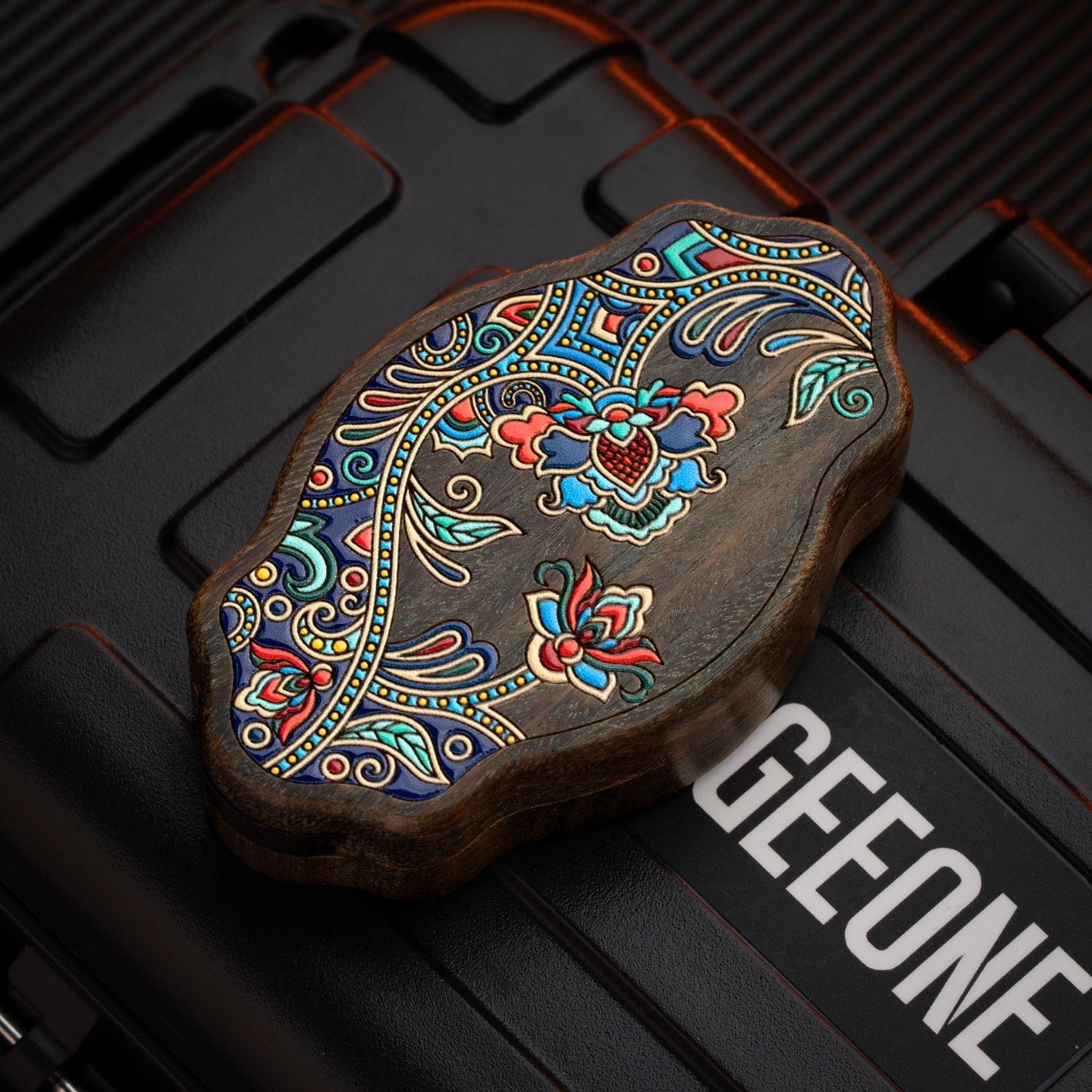 Mechanical Slider – Wood Flower | Rosewood Bloodwood Sandalwood Fidget EDC